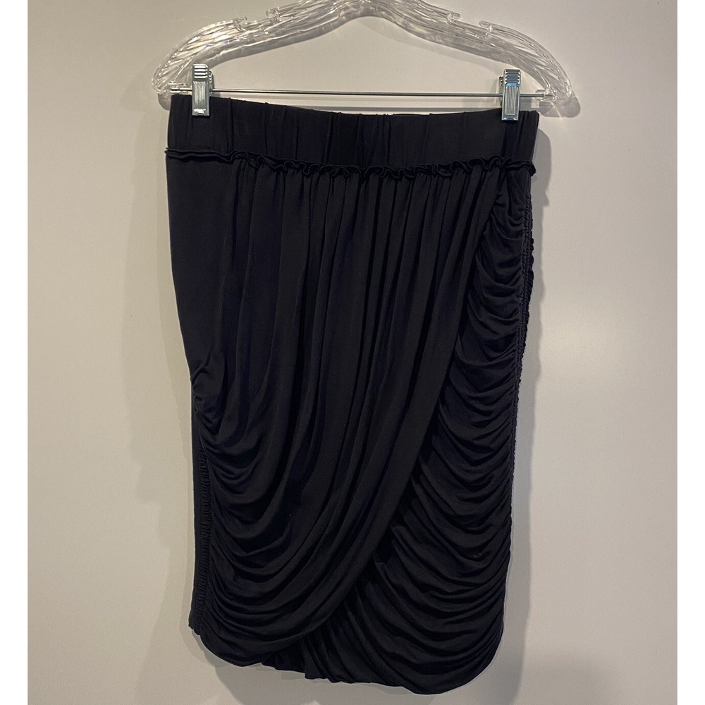 Magaschoni Collection Black Draped Ruched Skirt Small Wrap Style Sexy